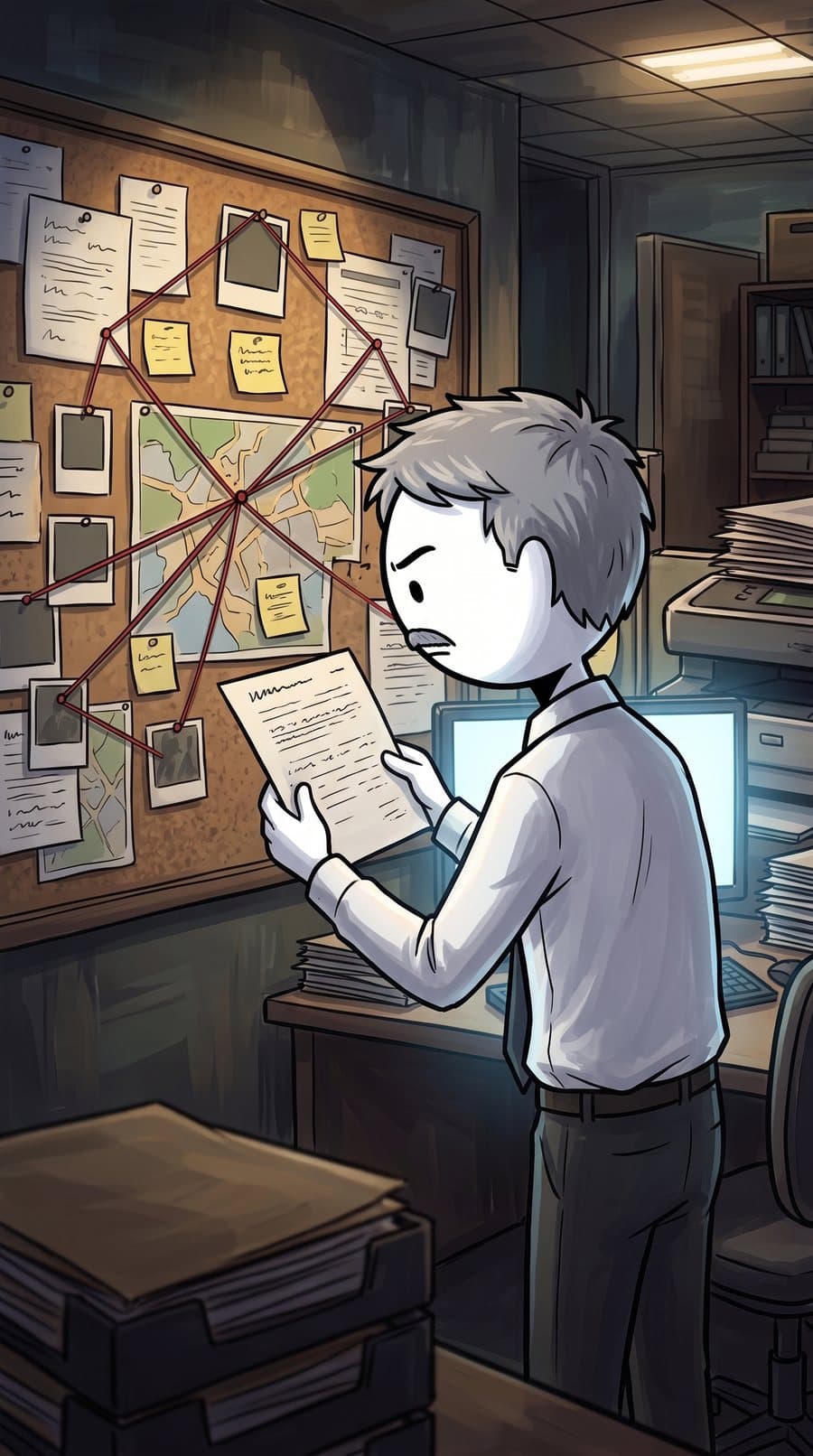 The analyst at his case board